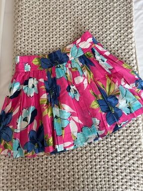 Hollister Bright Pink Floral Circle Skirt